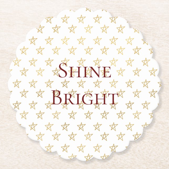 Guld Stars Shine Bright Underlägg Papper (Framsida)