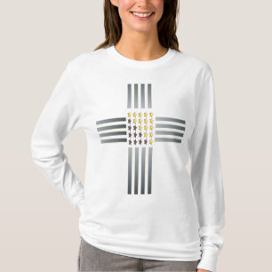 Guld Stars Silver Rand Kor T Shirt
