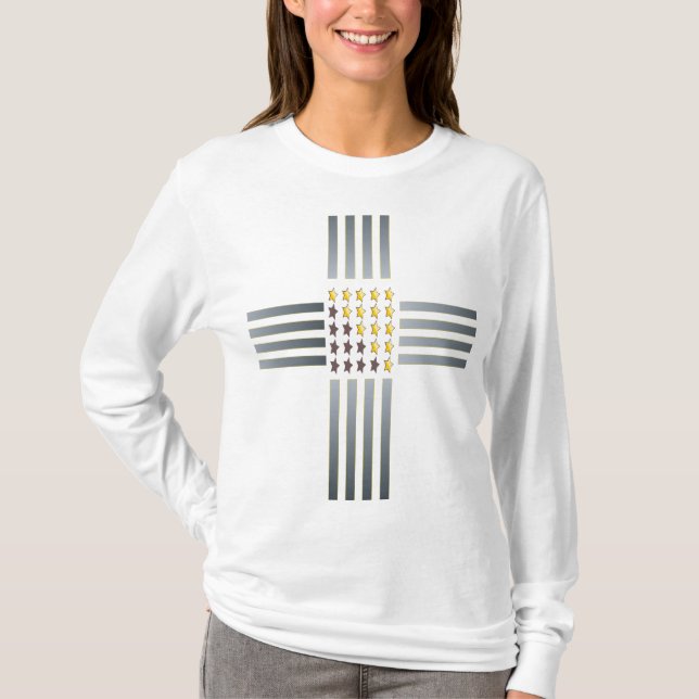 Guld Stars Silver Rand Kor T Shirt (Framsida)