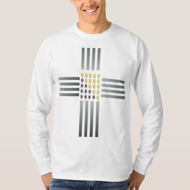 Guld Stars Silver Rand Kor T Shirt (Framsida)