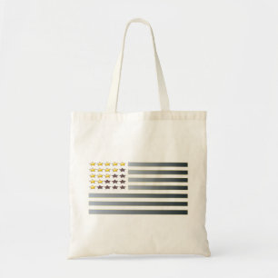 GULD STARS SILVER RAND Patriotic Flagga Tote Tygkasse