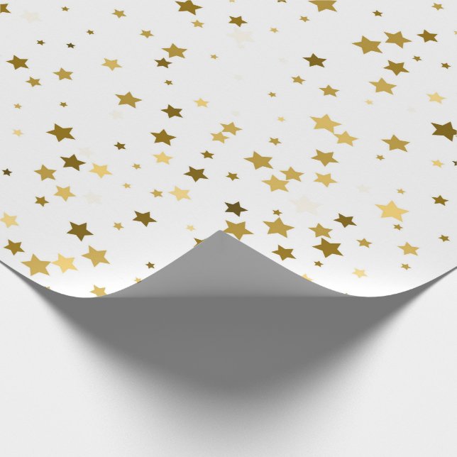 Guld Stars Wrapping Papper Presentpapper (Hörn)