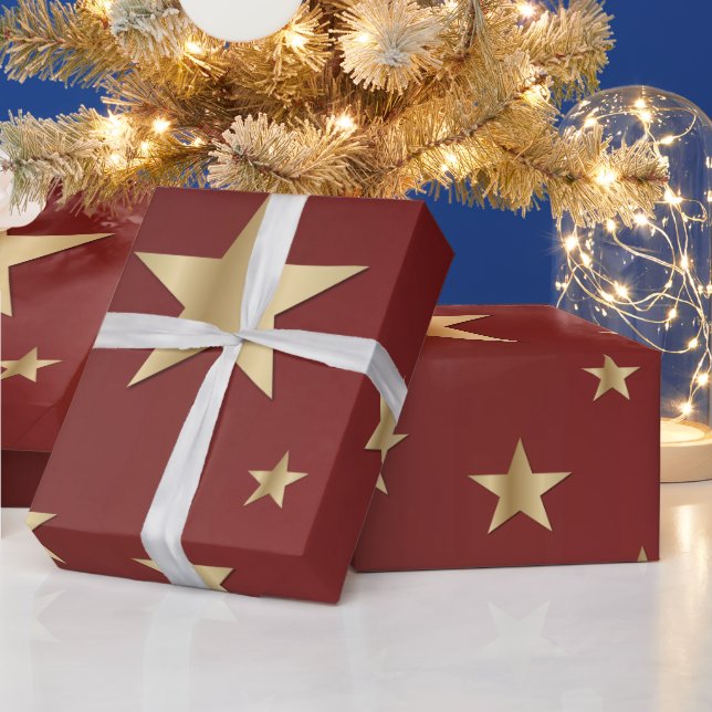Guld Stars Wrapping Papper Presentpapper (Helgdagar)