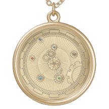 Guld Steampunk Guld Plattor Necklace