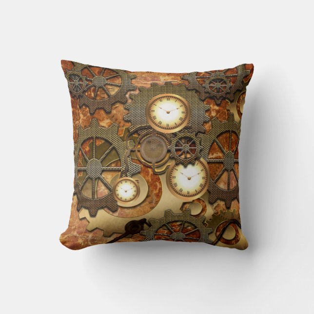 Guld- steampunk kudde (Framsida)