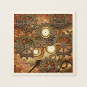 Guld- steampunk pappersservett