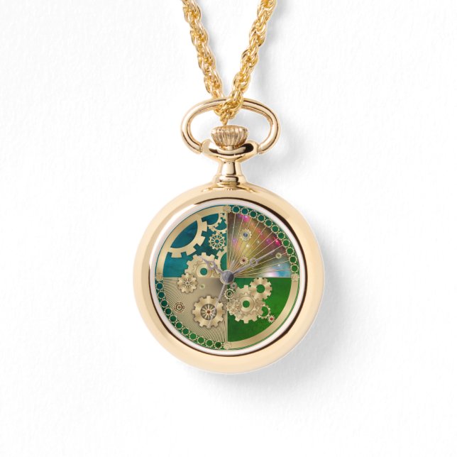 Guld Steampunk Watch Armbandsur (Framsida)