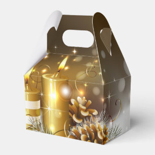 Guld- stearinljus elegant helgdag för jul presentaskar