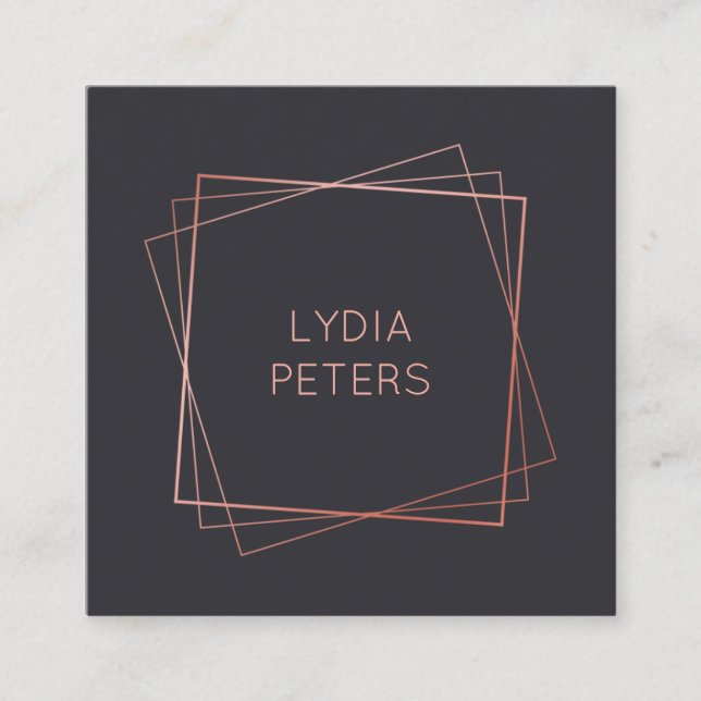 Guld steg ramar fyrkantigt visitkort (Framsida)