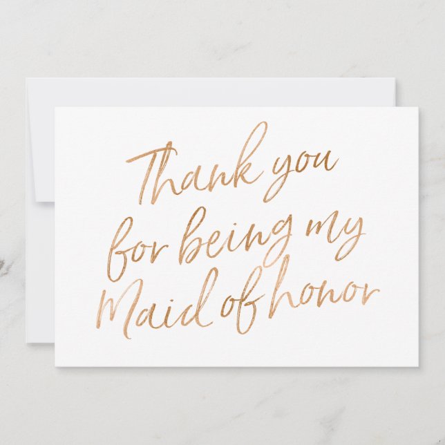 Guld steg "tackar dig för att vara min maid of tack kort (Framsida)