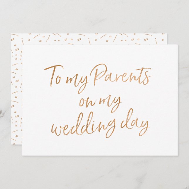 Guld steg till min föräldrar inbjudningar (Fram/baksida)