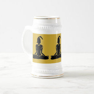 Guld Stein -Beer Yoga Stein (ingen utskrift) Sejdel