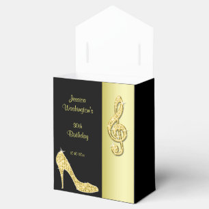 Guld- stilett- & Trebleskrevafödelsedag Presentaskar