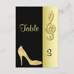 Guld Stiletto & Treble Cleft Inbjudningar