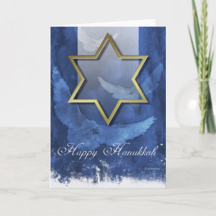 Guld- stjärna av David-Hanukkah Helgkort