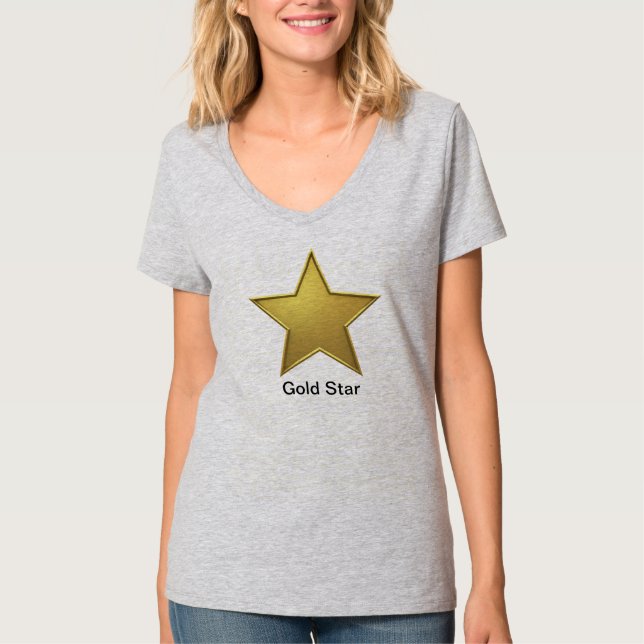 Guld- stjärna option2 tee shirt (Framsida)