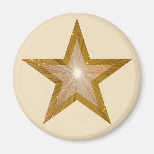 Guld stjärna, rund, magnet (Framsidan)