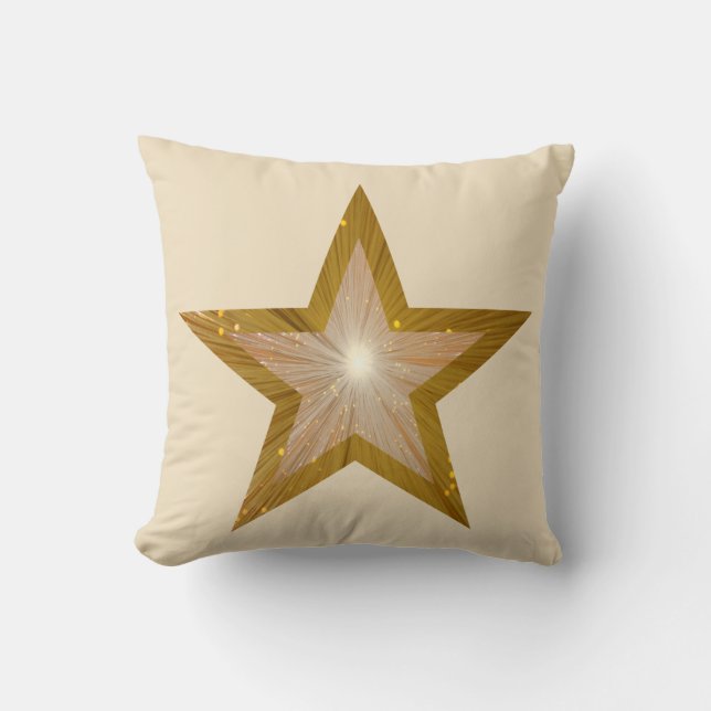 "Guld" Stjärna "Text" dekorativ kudde (Framsida)