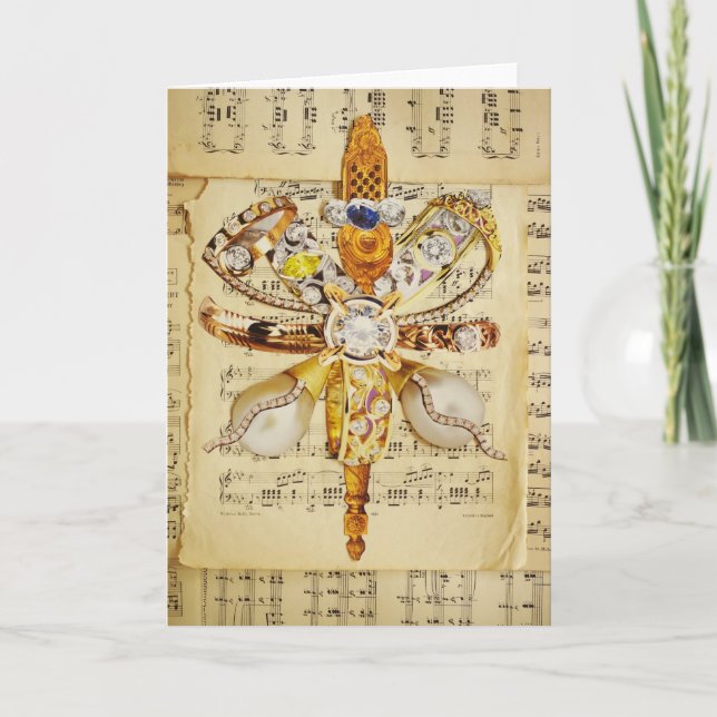 guld- stjärnasak för julafton helgkort (Framsida)