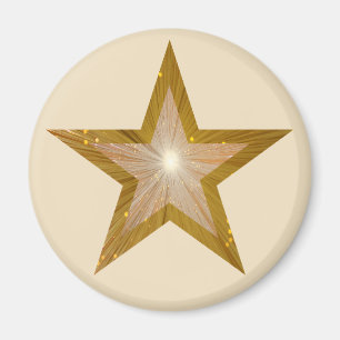 Guld Stjärnkyl, magnet rund kräm