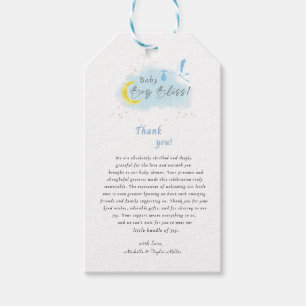 Guld Stjärnlyser Baby Pojke Lycka Stork Special Le Presentetikett