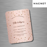 Guld-stjärnor från födelsedagen: enkla lyxinbjudni magnet<br><div class="desc">För elegant 21:a (eller någon ålder) födelsedagsfest. En övertoningsbakgrund för ro guld. Dekorerad med stjärnor. Anpassa och lägg till information om namn,  party. Namn är skrivet med ett handskript i stil</div>