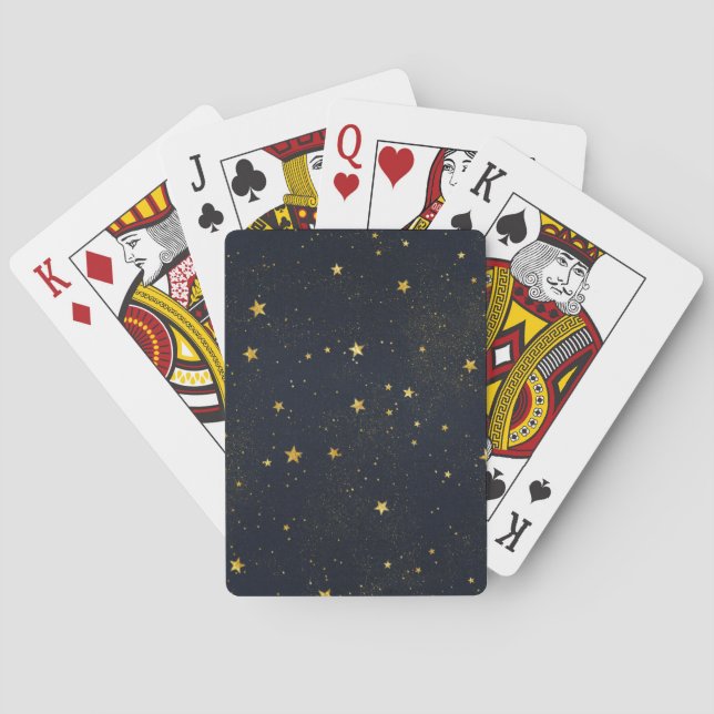Guld stjärnor i Himlar nattetid Casinokort (Baksidan)