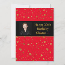 Guld-stjärnor med meddelandefoto på den röda födel