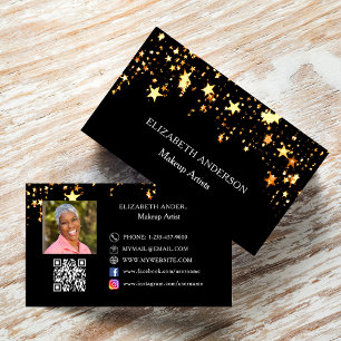 Guld-stjärnor Qr-kod social-mediefoto Visitkort