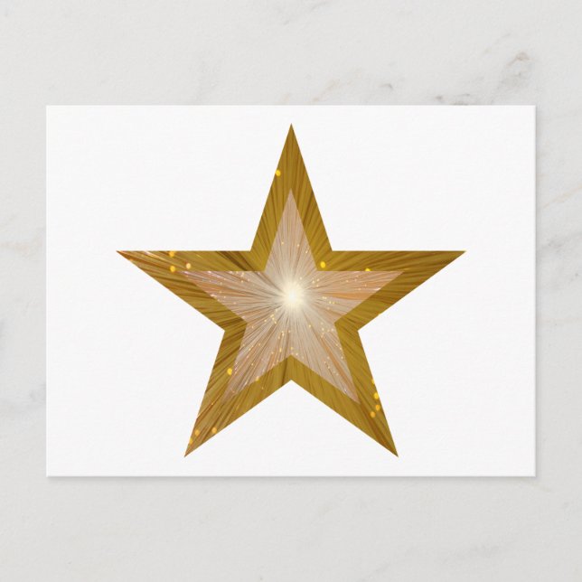 Guld Stjärtkort, vit Vykort (Framsida)