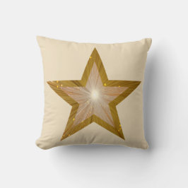 "Guld" Stjärttryckt dekorativ kudde-kräm Kudde