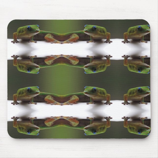 Guld stoft Gecko Mouse Pad Musmatta (Framsidan)