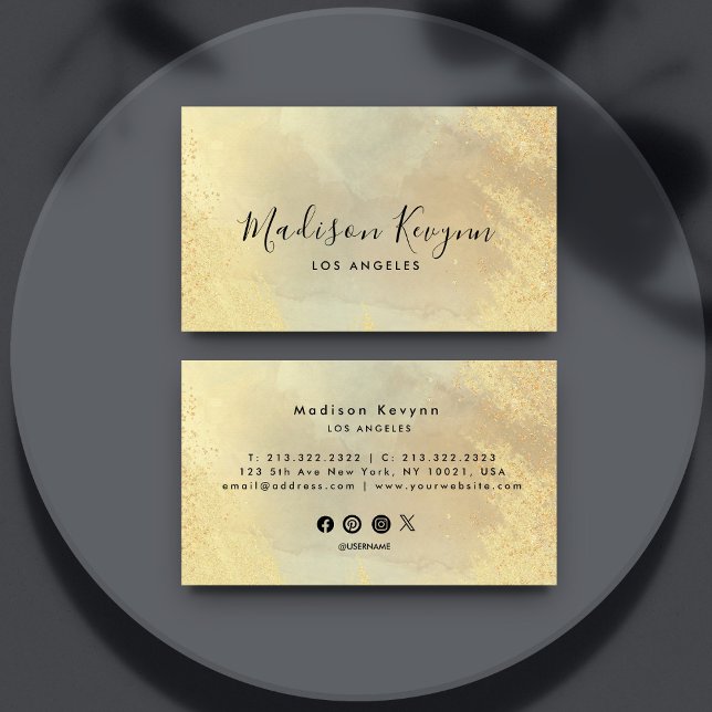 Guld Stone Glitter Struktur Visitkort (Skapare uppladdad)