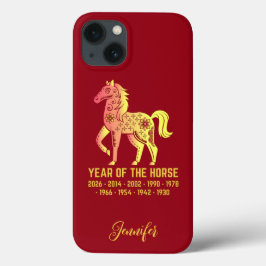 Guld, strålningsår för hästen Zodiac Namn Red