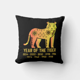 Guld strålningsår för tigerrörets zodiaksvart kudde