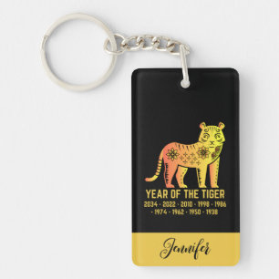 Guld strålningsår för tigerzodiaket Namn Black Nyckelring