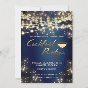 Guld string ljus company Cocktail party Inbjudningar