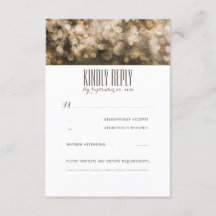 Guld String Ljus Rustic Bröllop OSA Card