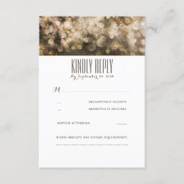 Guld String Ljus Rustic Bröllop OSA Card Kort