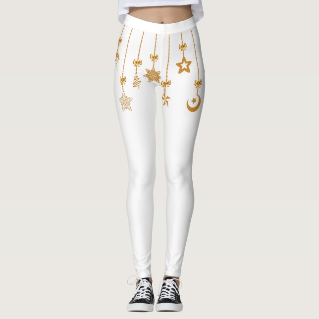Guld String Ornaments Leggings (Framsida)