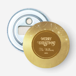 Guld Strings Snöflingor Guld Metallic Flasköppnare