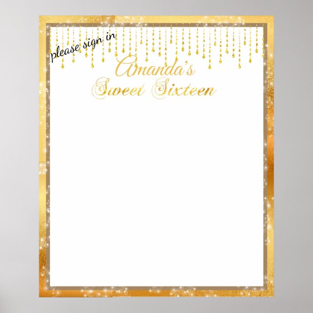 Guld Strings Sweet sixteen Gnistra Stars Poster (Framsidan)