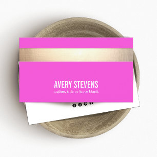 Guld Stripe Modern Shock rosa Beauty Salon Visitkort
