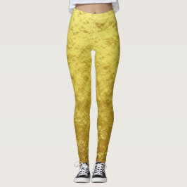Guld Struktur Mönster (Luxurious Golden Glow) Leggings