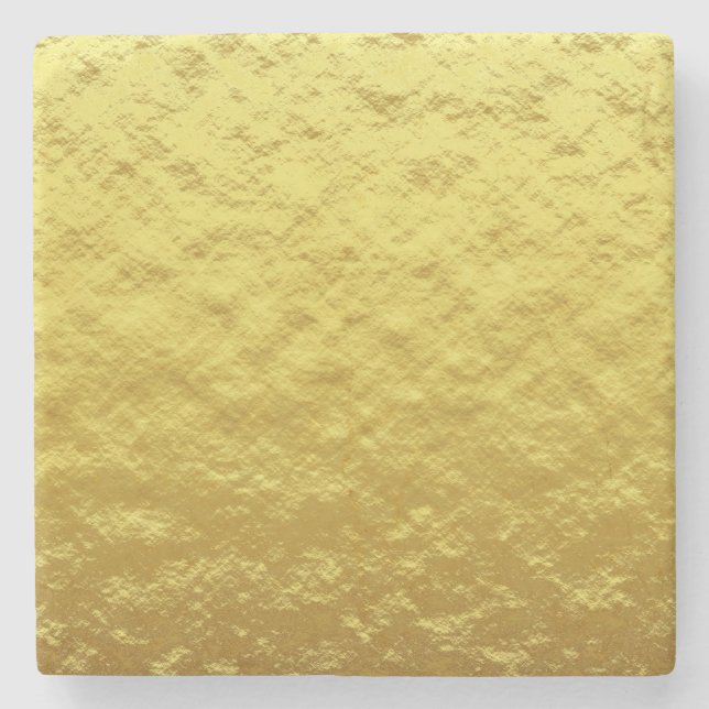 Guld Struktur Mönster (Luxurious Golden Glow) Stenunderlägg (Framsidan)