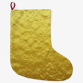 Guld Struktur Mönster (Luxurious Golden Glow) Stor Julstrumpa