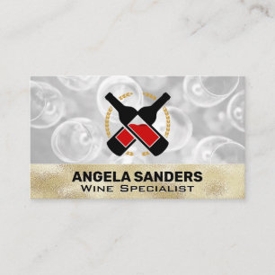 Guld Struktur Vin Flaskor Visitkort