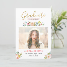 Guld Student Blommigt Photo Studenten meddelande