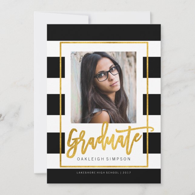 Guld Student | Chic Rand Grad-meddelande Meddelande (Framsida)