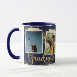 Guld Student, fotfoto Namn Blue Studenten Mugg